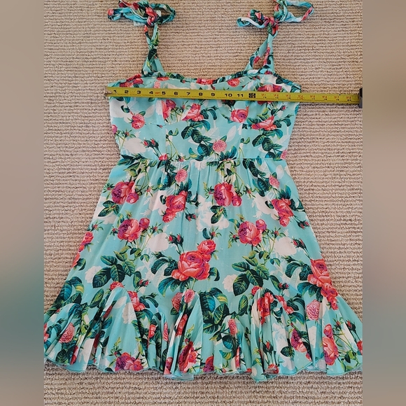 Betsey Johnson Mint Green and Pink Floral Mini Dress - Picture 6 of 8